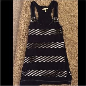 Women's Black tank with silver accents