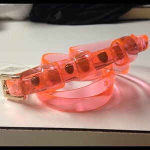 Neon pink jelly belt