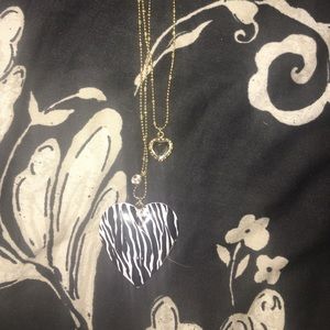 Betsey Johnson Zebra Heart necklace