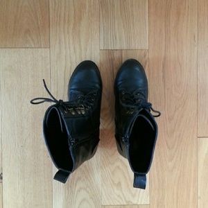 Boutique heeled combat boots