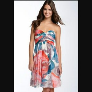 Floral Strapless Dress // Donna Morgan