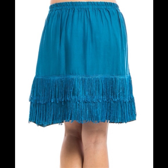 Darling turquoise fringe skirt. - Picture 2 of 2