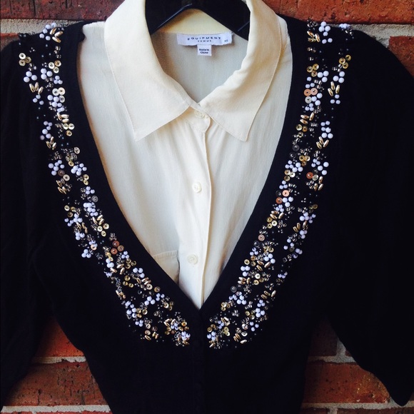 Black Guess Sequin Cardigan - Picture 2 of 4