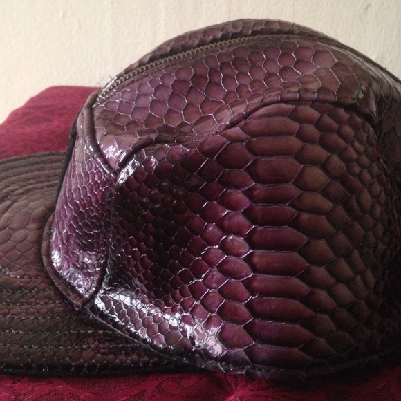 ROYALTY💜PURPLE SNAKESKIN HANDMADE HAT - Picture 3 of 4