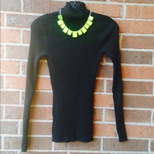 Express Black (hint of glitter) ribbed turtleneck