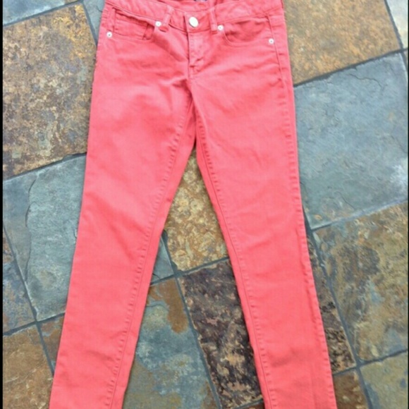 Coral American Eagle skinny jeans