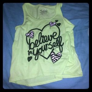 Neon green justice tank perfect condition