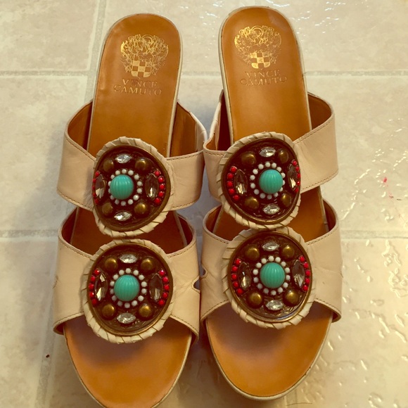 Vince Camuto off white Venice leather sandals