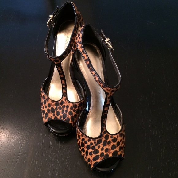 T-strap Leopard Print Heels