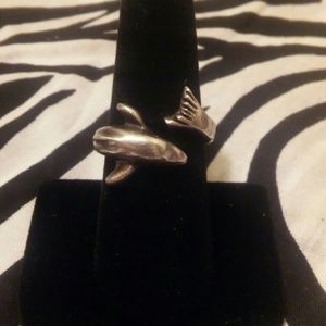 Sterling Silver Dolphin wrap ring