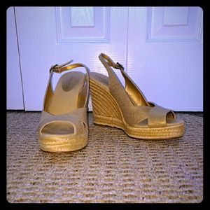 Banana Republic Gold Shimmer Wedges