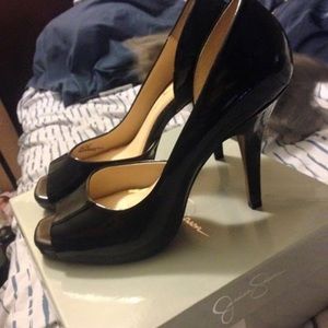 Black Jessica Simpson open toed heels