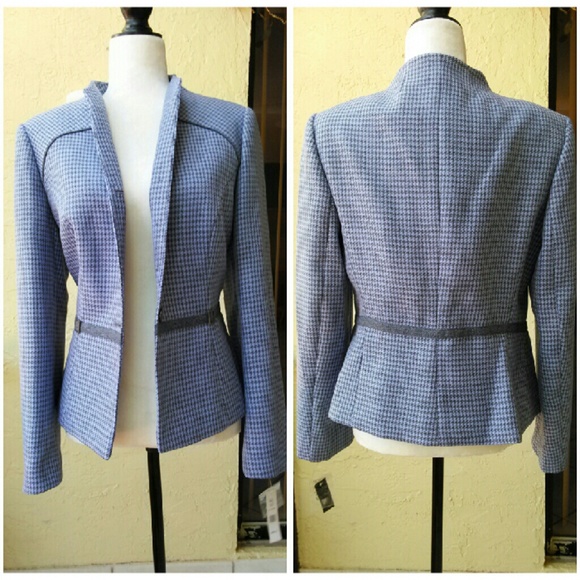 Blue houndstooth blazer