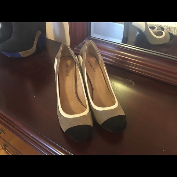 Beige suede pumps bought in Brazil.