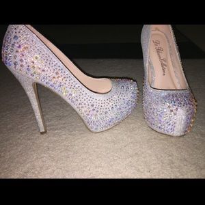 6.5 silver crystal heels