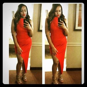 Plus size red dress
