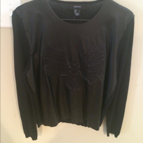 Super Trendy - Leather front, lightweight sweater