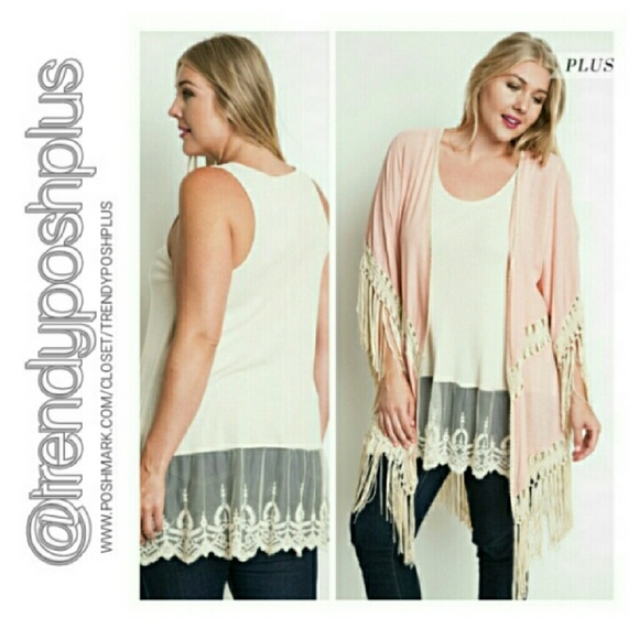 Trendy Tunic w / Lace & Cardigan Bundle Special - Picture 2 of 2
