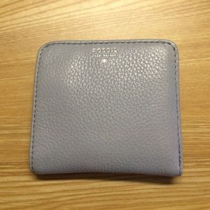 small blue fossil wallet. NEW