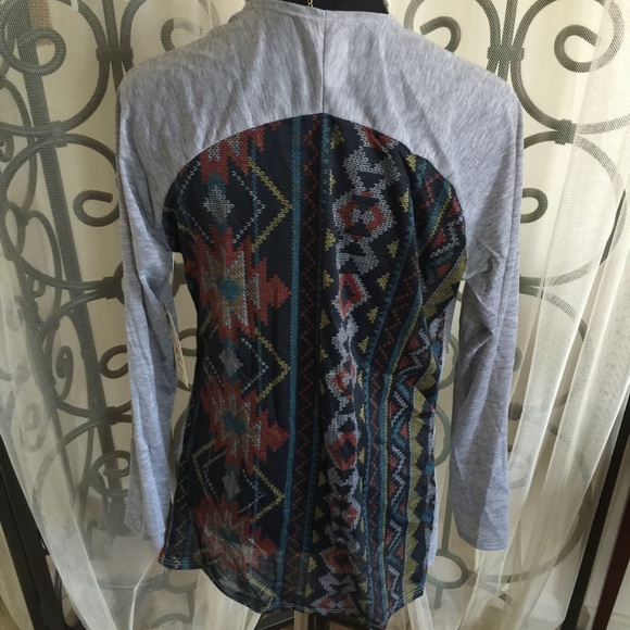 NEW ...long sleeve cascade shrug Aztec inspired - Picture 2 of 4