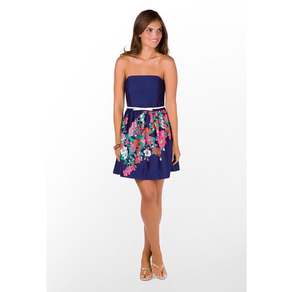 Lilly Pulitzer Lottie Dress in Bright Navy Cherry