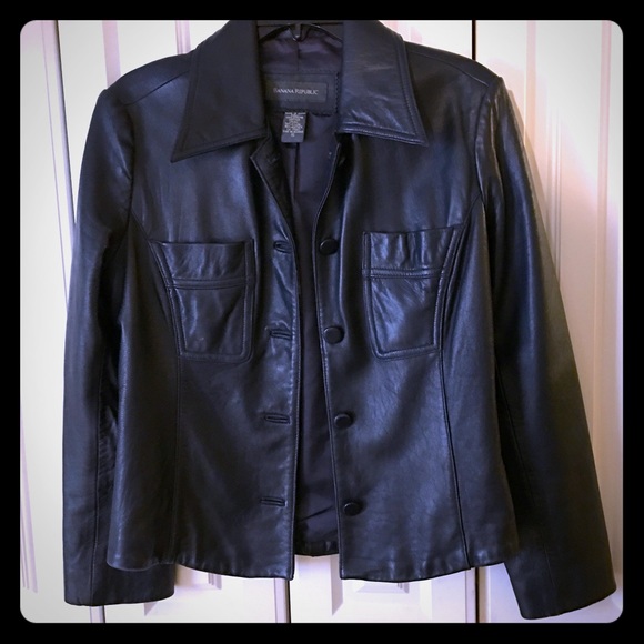 Banana Republic Jackets & Blazers - Black Leather Jacket by Banana Republic