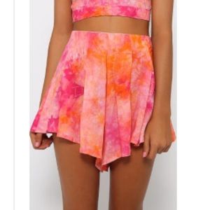 Pink tie dye shorts