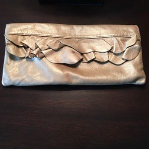 Hobo Leather Ruffle Clutch