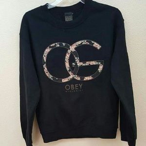 Obey floral print pullover sweatshirt top sz. Smal