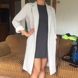 Grey Sweater Trench Coat