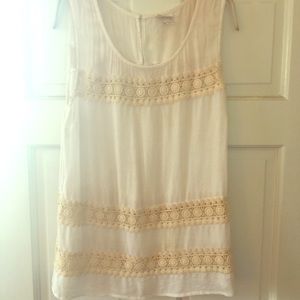 White and Cream Lace Tank