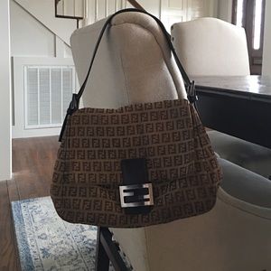 Fendi Zucchini Canvas Mamma Forever Shoulder Bag