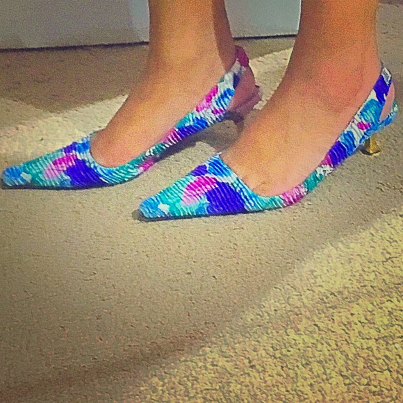 GIUSEPPE ZANOTTI floral kitten heels