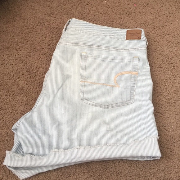 American Eagle Blue striped Midis