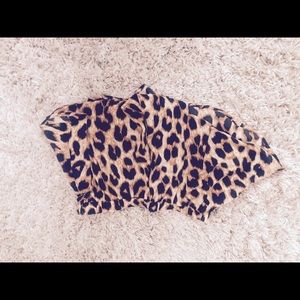 Tobi leopard silk shorts