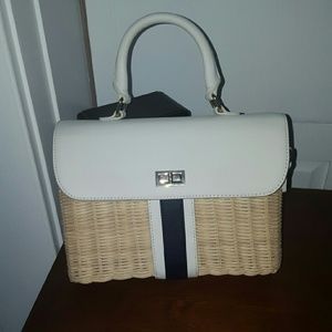 Never Used Nautical Talbots Wicker and Leather Bag