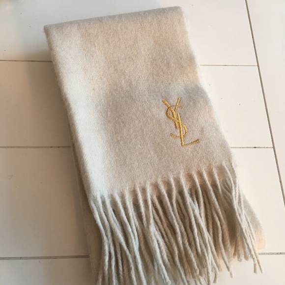 Yves Saint Laurent white scarf