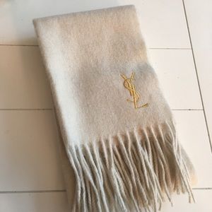 Yves Saint Laurent white scarf