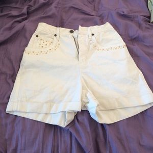 White Jean shorts