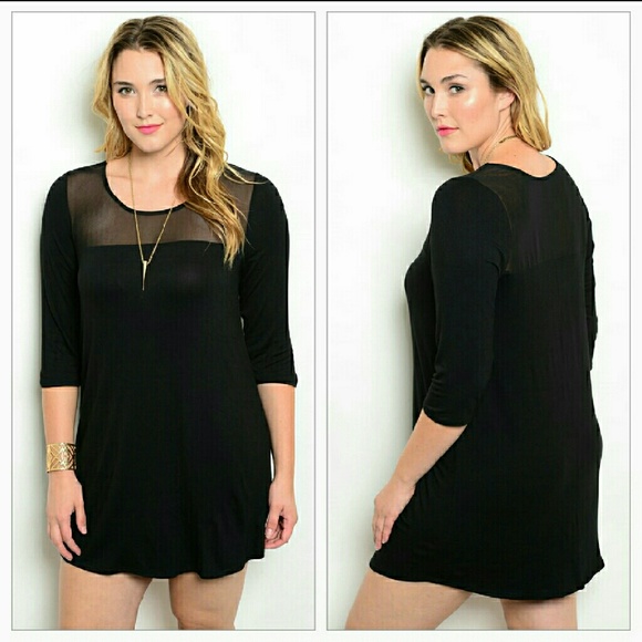 Black plus size dress