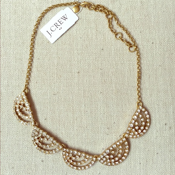 Gold, half moon, statement necklace.