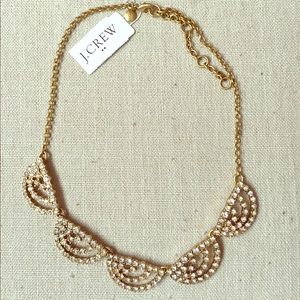 Gold, half moon, statement necklace.