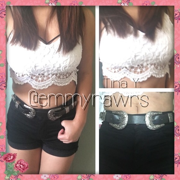Sold • Laced Open Back Crop Top - Picture 3 of 3