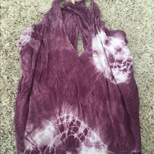 Boutique raspberry tie die top