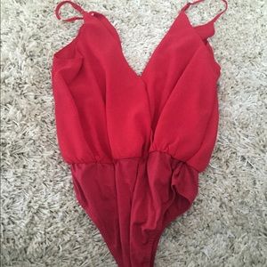 Tobi deep v backless leotard