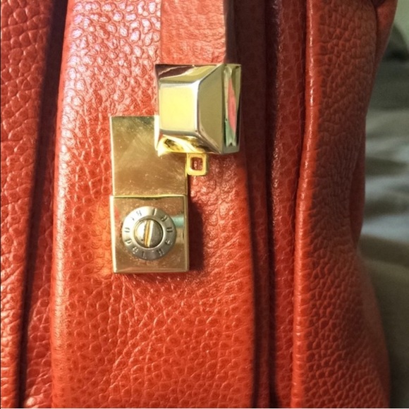 Henri Bendel red orange satchel - Picture 3 of 4