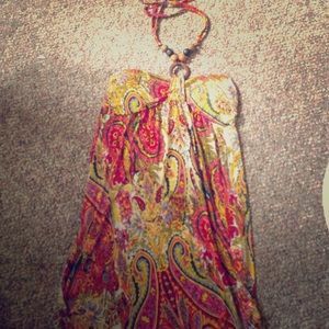 Multicolored halter dress