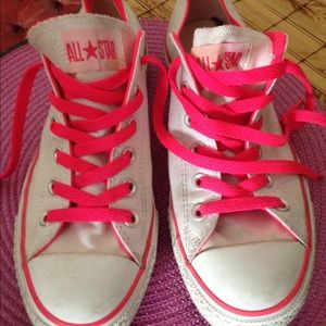 White and pink converse
