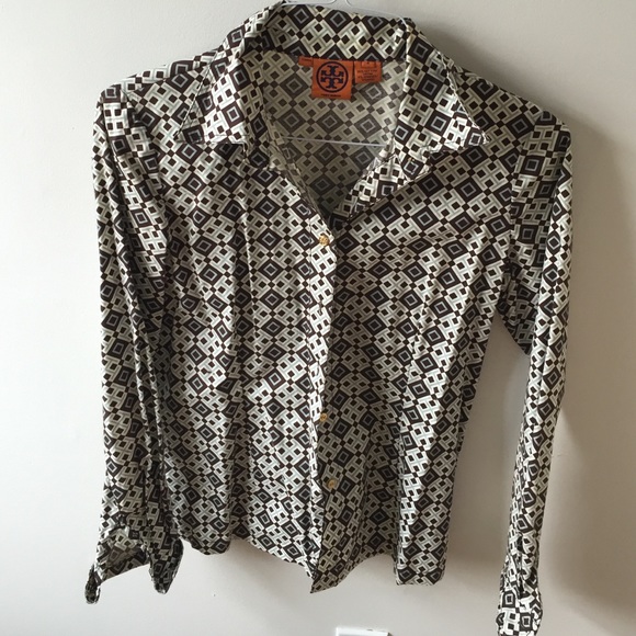 Tory Burch geometric print button down