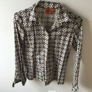 Tory Burch geometric print button down